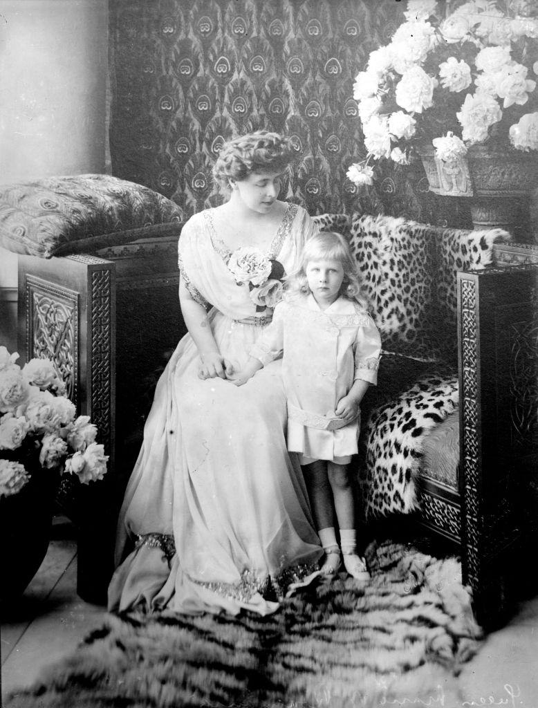 Queen of Romania with her son Nicolas. Marie was the daughter of Alfred, the Duke of Edinburgh.