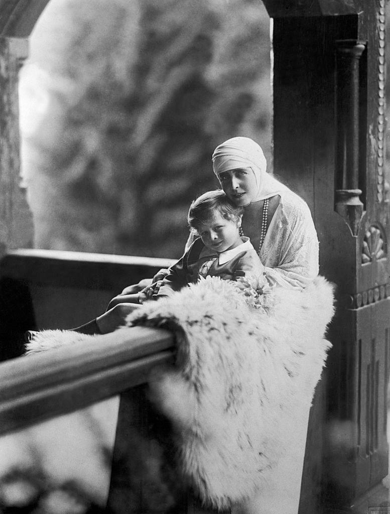 Marie of Romania with Prince Michael, 1925.