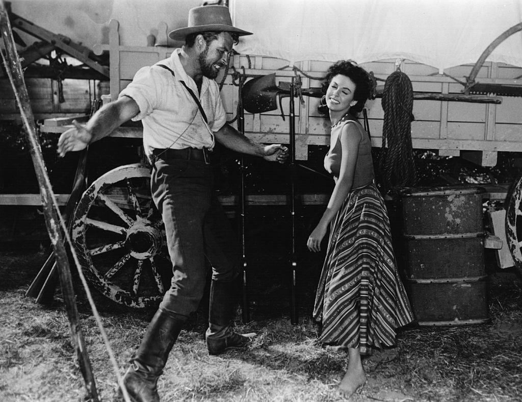 Rita Moreno with Richard Egan in the movie 'Untamed', 1955.