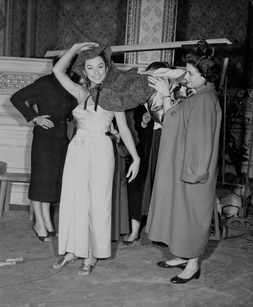 Rita Moreno is fitted for one of her costumes for the 20th Century Fox musical 'The King and I', 1955.