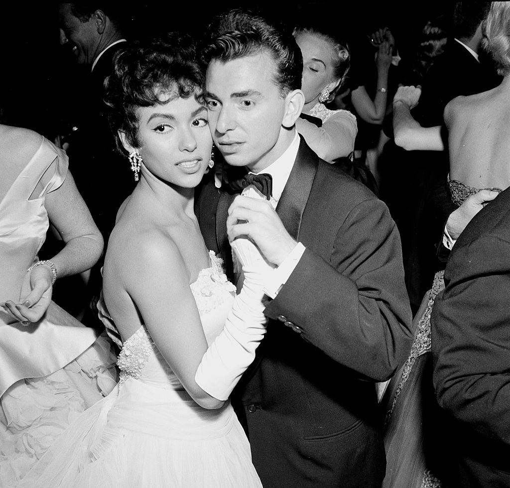 Rita Moreno and Gene Nash attend a party in Los Angeles, 1955.