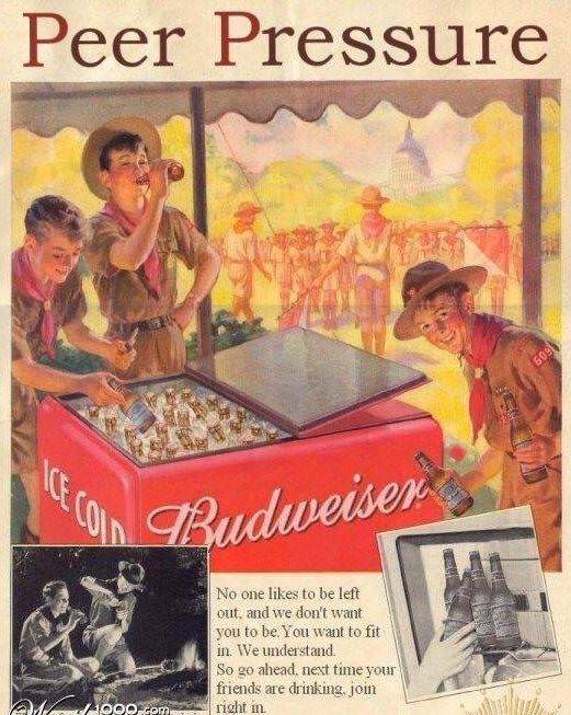 Budweiser ad that depicts young kids drinking.