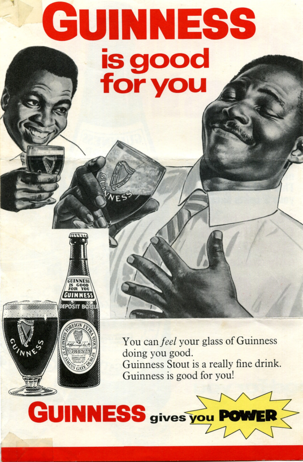 Ad promoting Guiness beer as healthy.