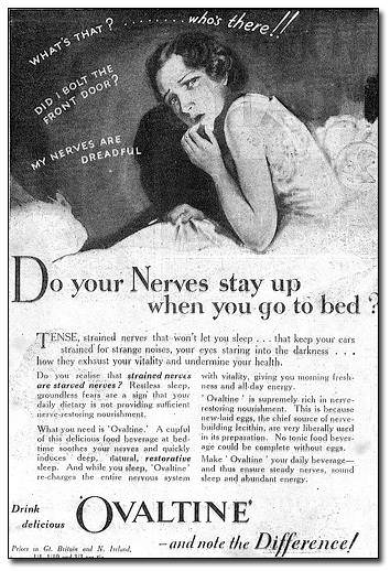 Ad claiming that Ovaltine cures anxiety.