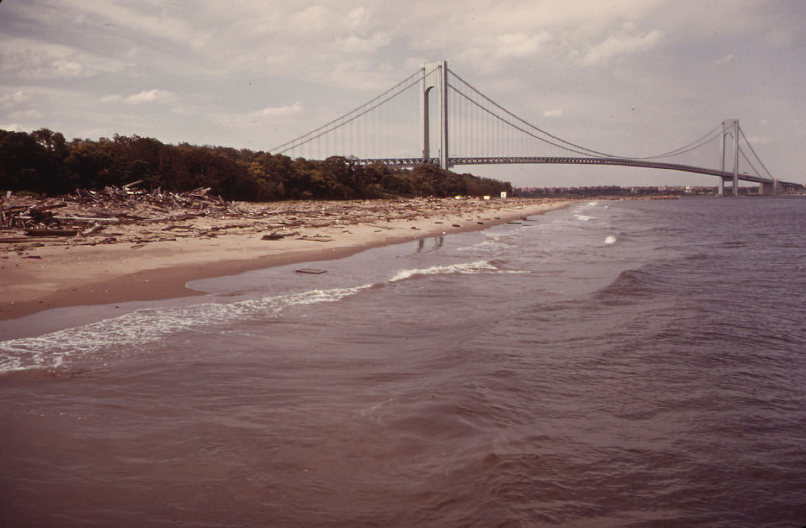 The Verrazano-Narrows Bridge Crosses New York Bay and Connects Staten Island and Brooklyn, 1973