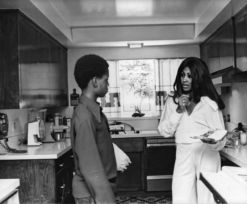 Tina Turner at Her Home in View Park, California, in 1972