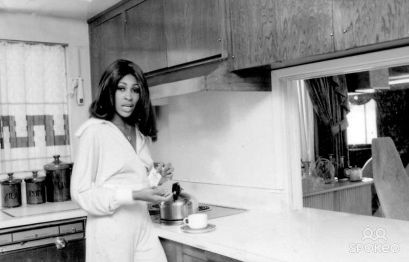 Tina Turner at Her Home in View Park, California, in 1972