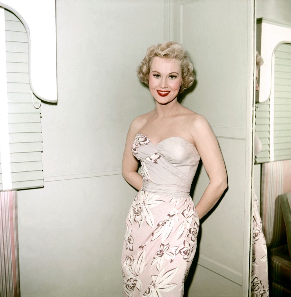 Virginia Mayo on the set of 'South Sea Woman', 1953.