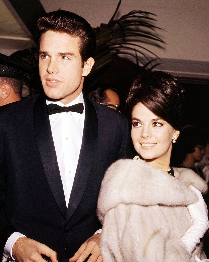 Warren Beatty and Natalie Wood at a formal event, 1961.