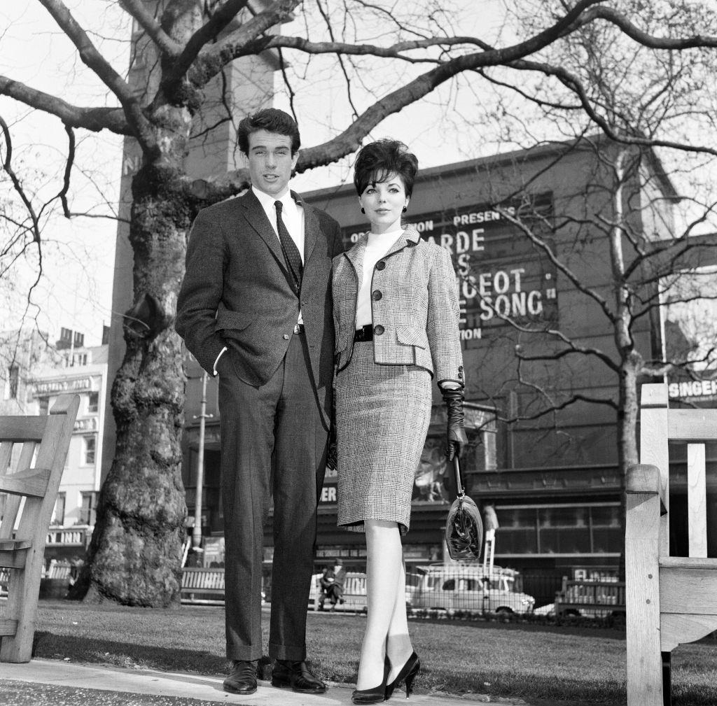 Warren Beatty and Joan Collins relaxing during rehearsals, 19th February 1961.