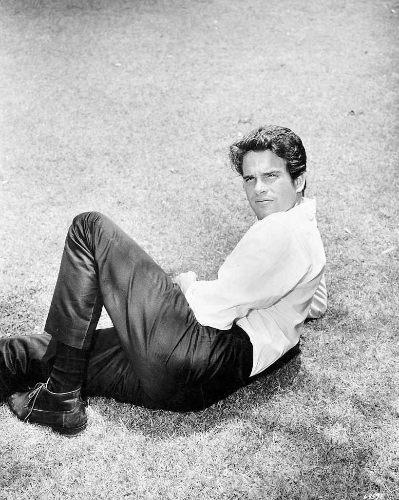 Warren Beatty in the garden, 1965.