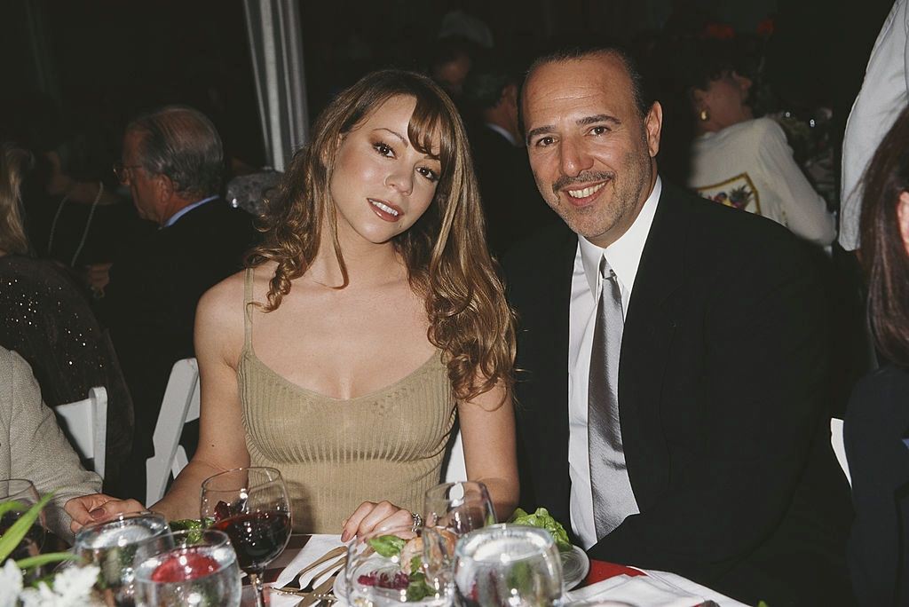 Mariah Carey with her husband Tommy Mottola, 1995.