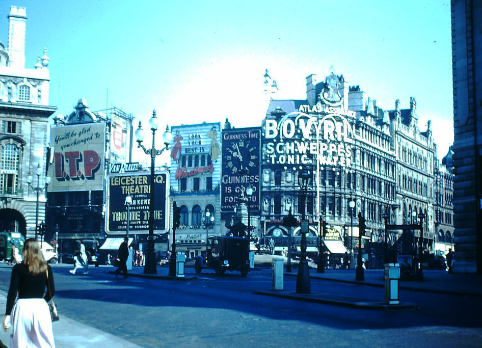 Piccadilly Circus, London, 1949.