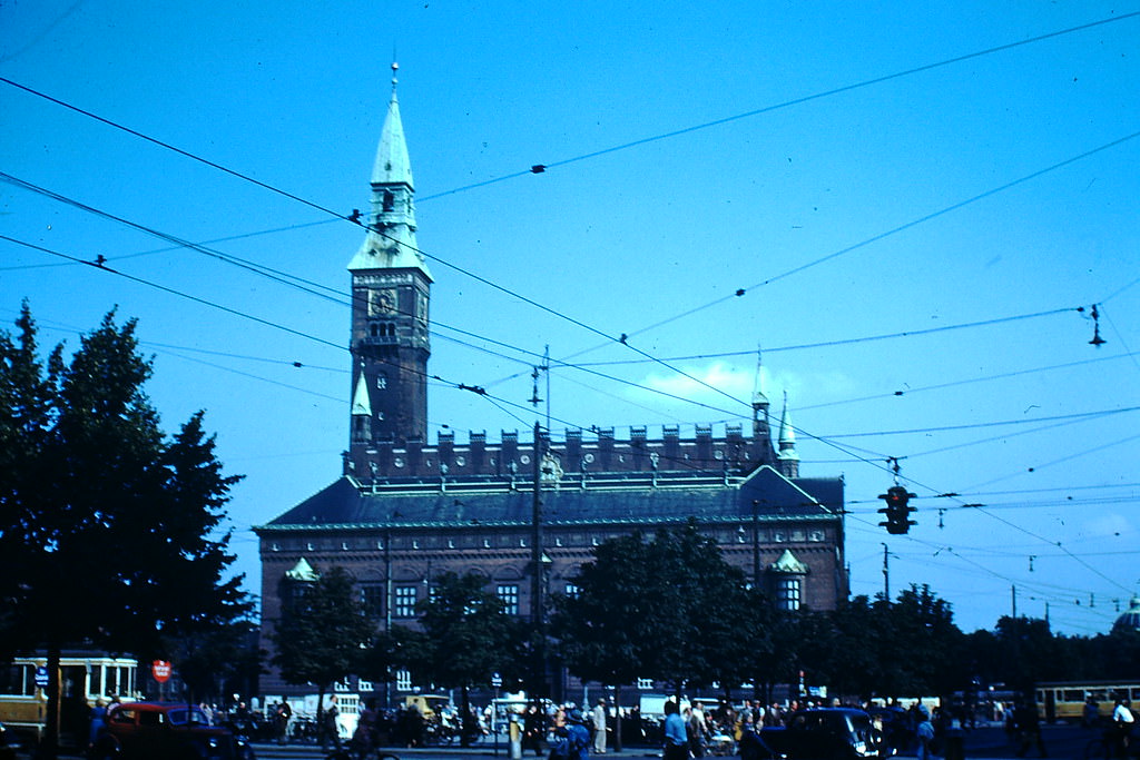 City Hall in Copenhagen, Denmark, 1940s.