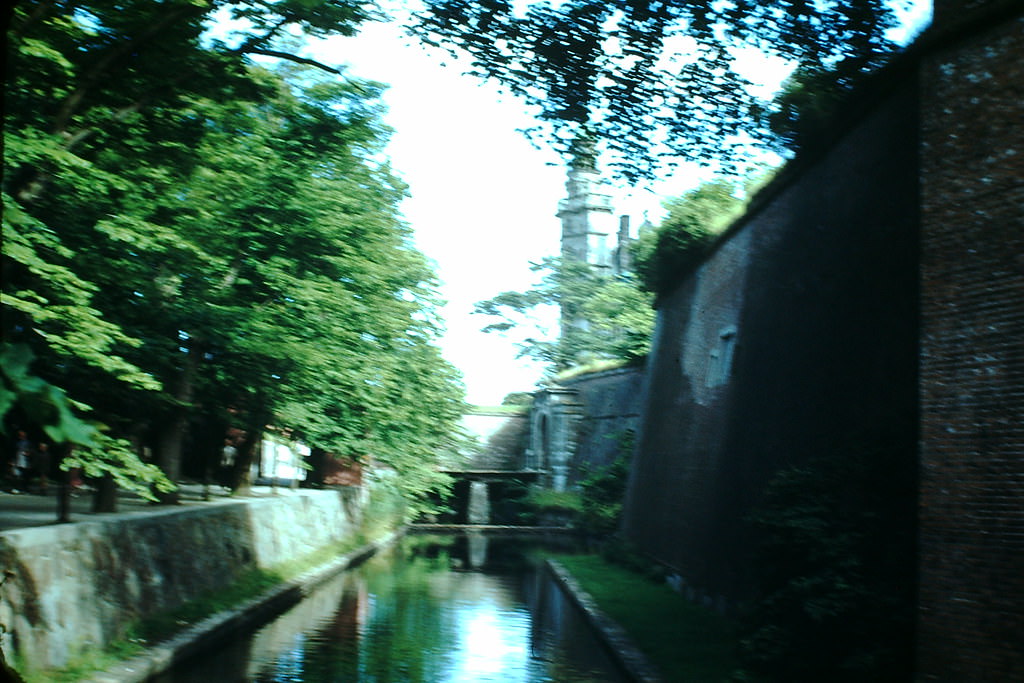 Moat of Kronborg Castle, Denmark, 1940s.