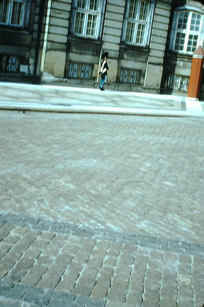 Palace Guard in Copenhagen, Denmark, 1940s.