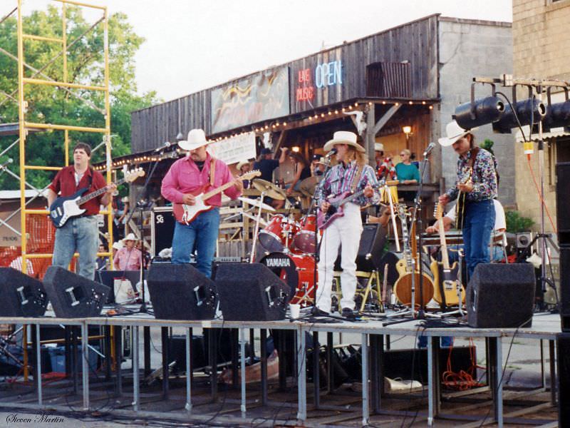 Band performing, Chisholm Trail Roundup, Ft. Worth Stockyards, June 1993