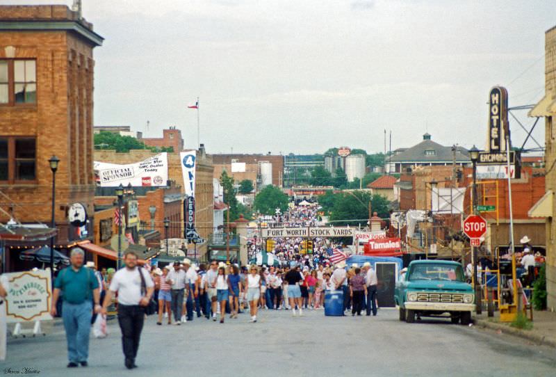 Exchange Avenue during Chisholm Trail Roundup, Ft. Worth Stockyards, June 1993