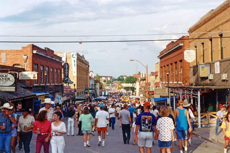 Exchange Avenue during Chisholm Trail Roundup, Ft. Worth Stockyards, June 1993