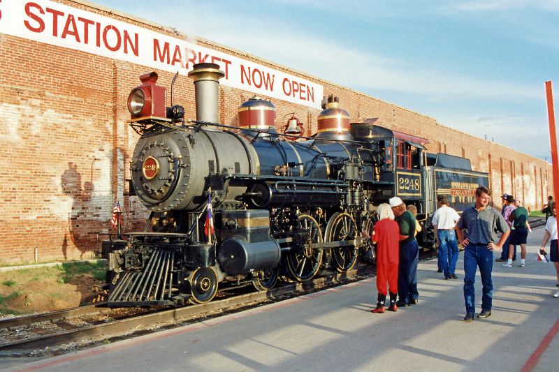Locomotive was parked alongside Stockyards Station during the Chisholm Trail Roundup, June 1993