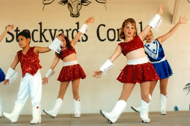 Dance performance, Stockyards festival, Fort Worth Stockyards, September 1995