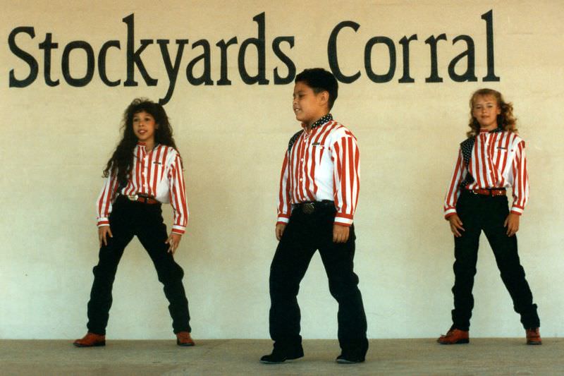 Kids dancing at festival, Ft. Worth Stockyards, September 1995