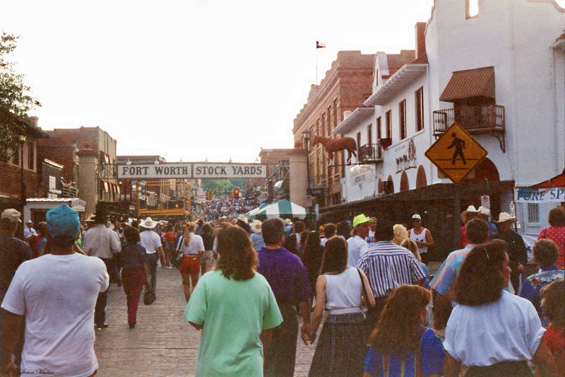 Exchange Avenue during Chisholm Trail Roundup, Ft. Worth Stockyards, June 1993