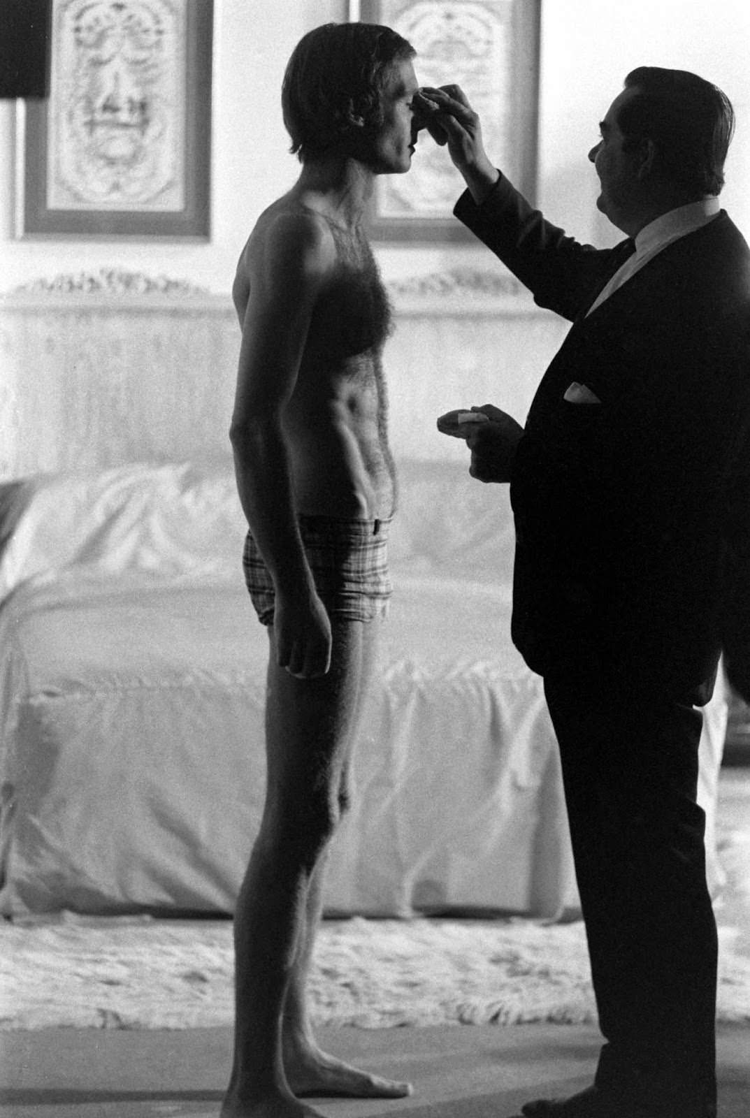 James Bond audition candidate John Richardson (left), in profile, 1967.