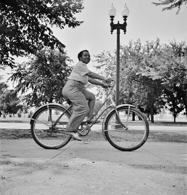 Sunday cyclist in East Potomac Park, Washington, D.C., June 1942