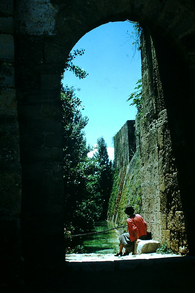 Moat and Walls Old Fort, Lisbon, 1950s.