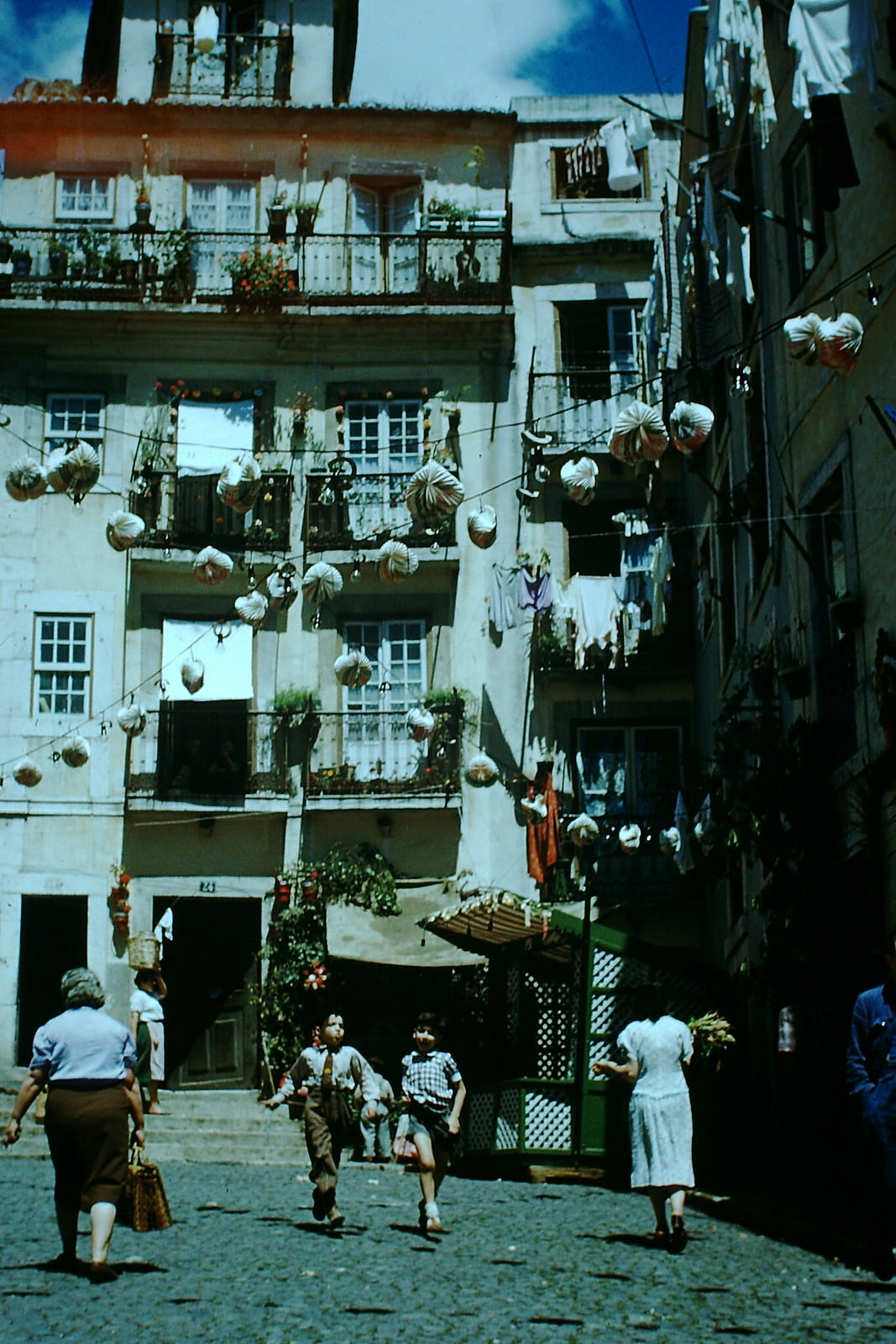 Typical Scene Moorish Qtr, Lisbon, 1950s.