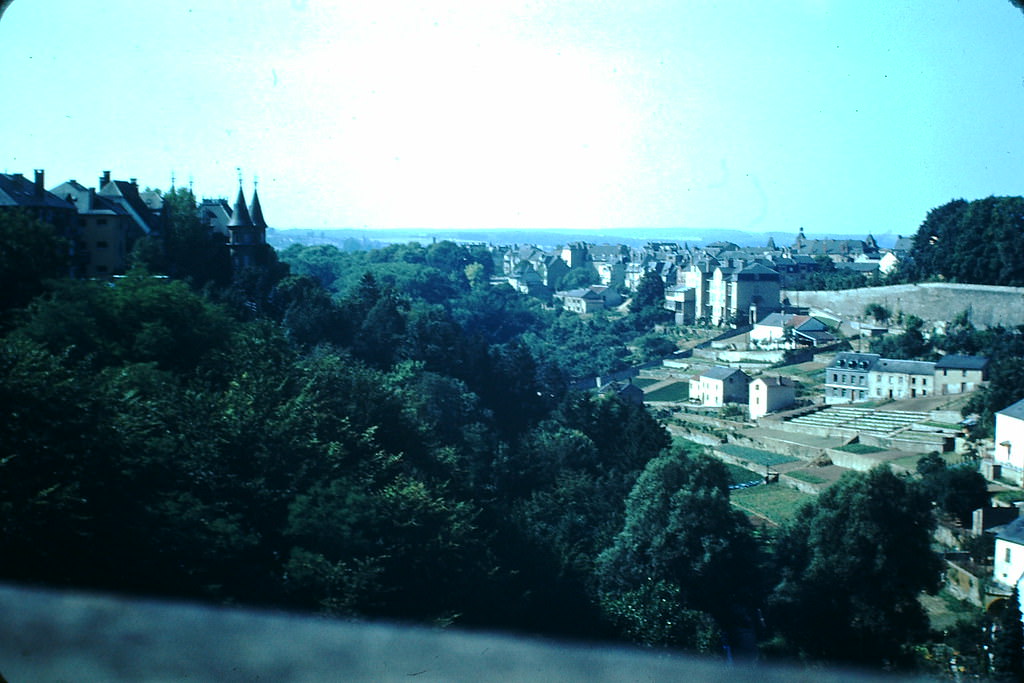 City from Rail Bridge, Luxembourg, 1949.