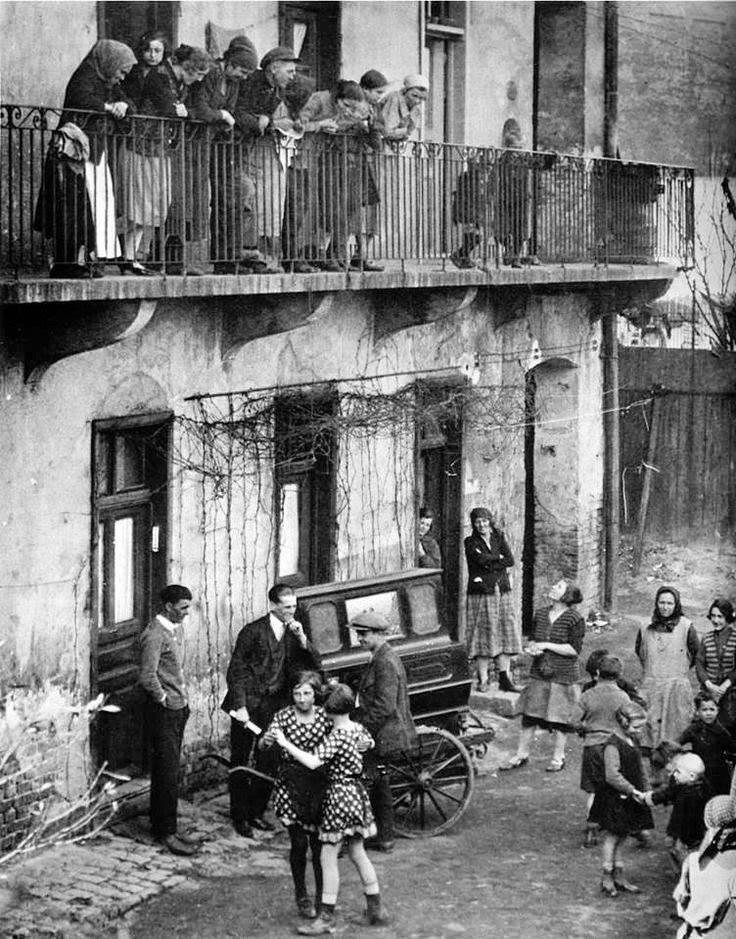 Girls dancing in the streets, Budapest, 1923