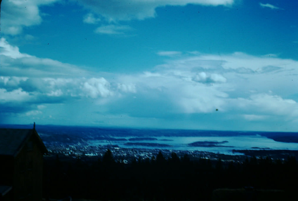 Oslo from Frognerseteren, Norway, 1940s.