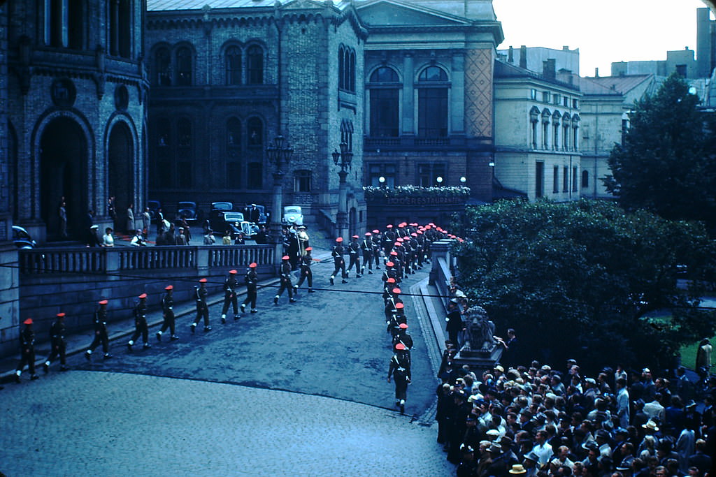 Pariliament Closing Ceremonies in Oslo, Norway, 1940s.