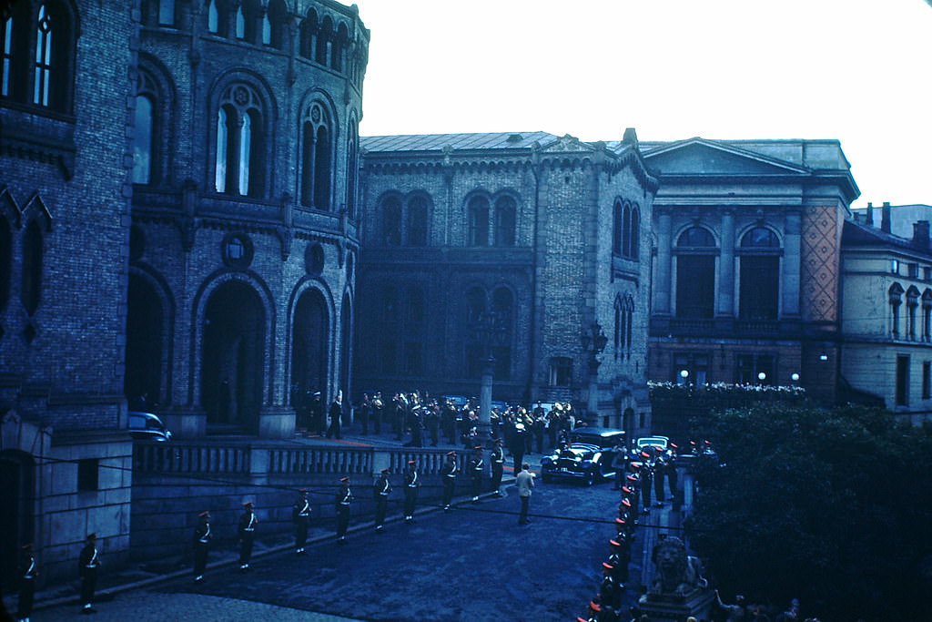 Pariliament Closing Ceremonies in Oslo, Norway, 1940s.