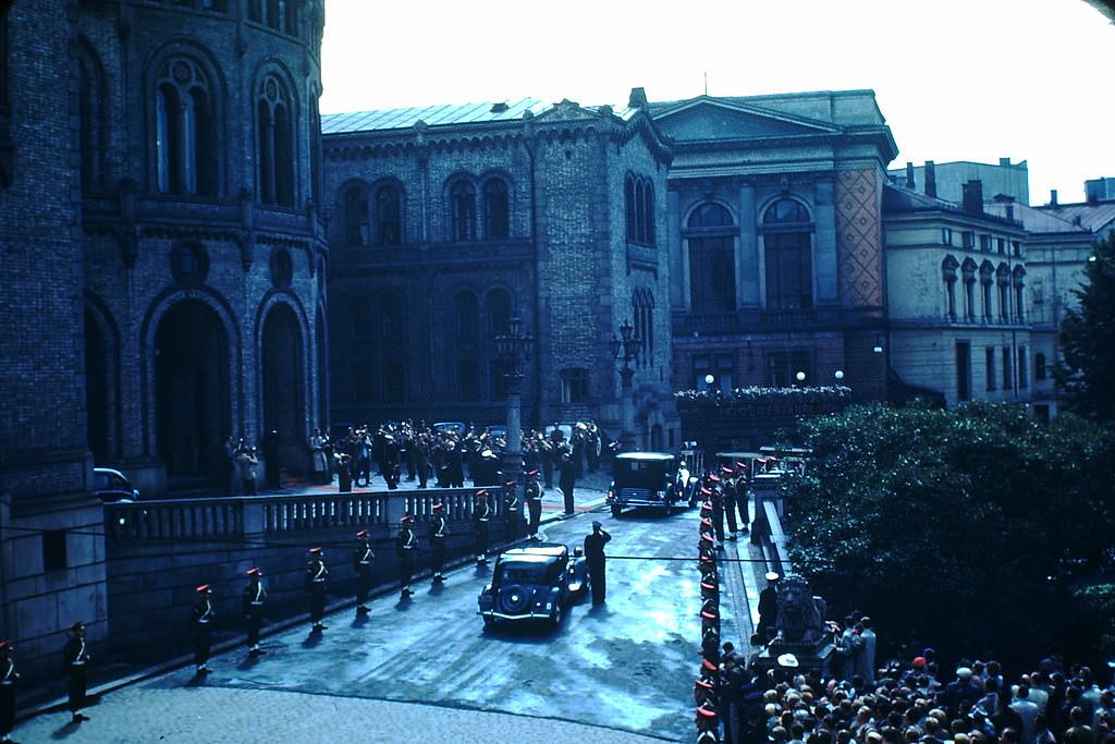 Pariliament Closing Ceremonies in Oslo, Norway, 1940s.
