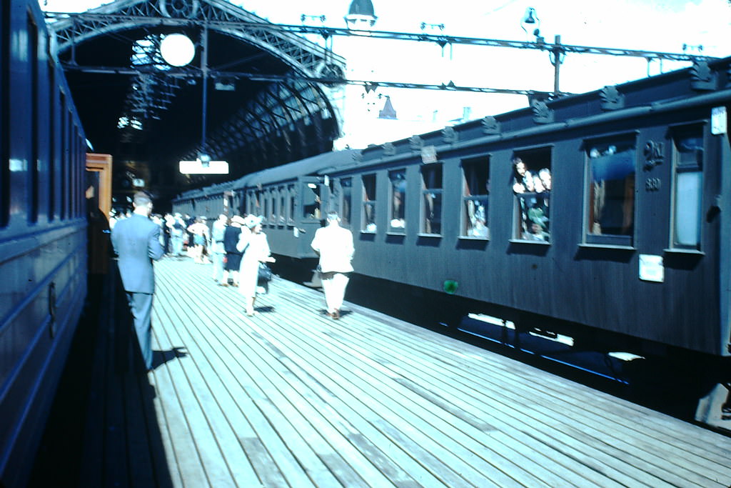 Railway Station in Oslo, Norway, 1940s.