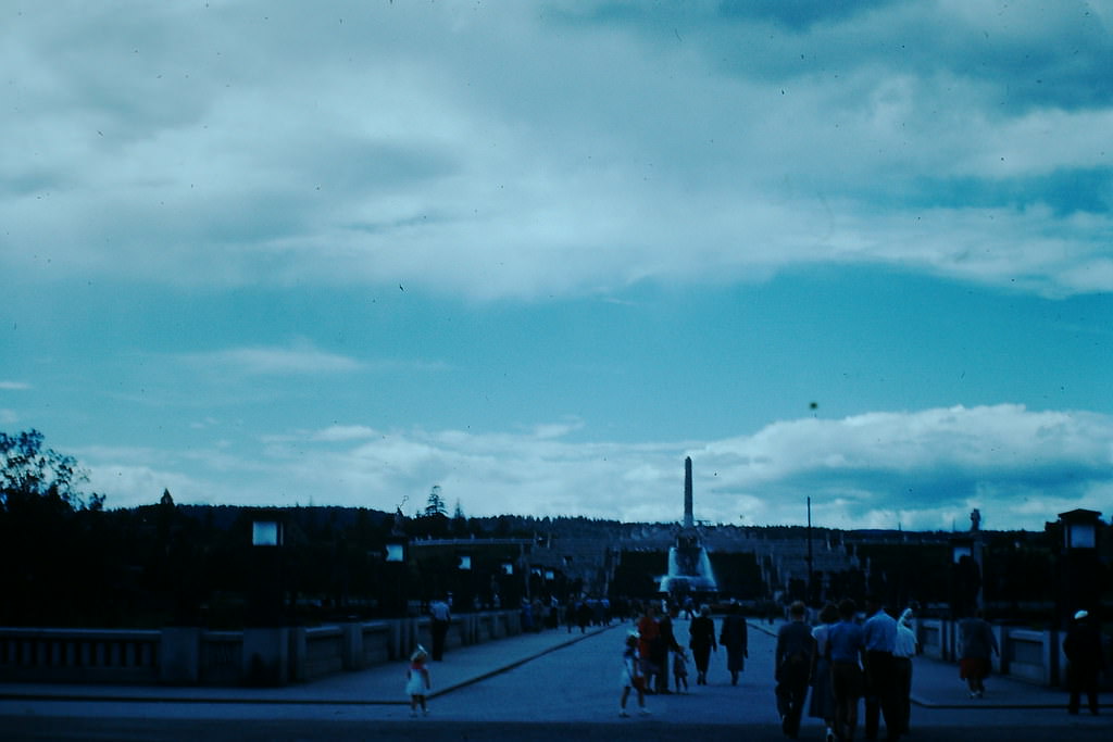 Frogner Park in Oslo, Norway, 1940s.