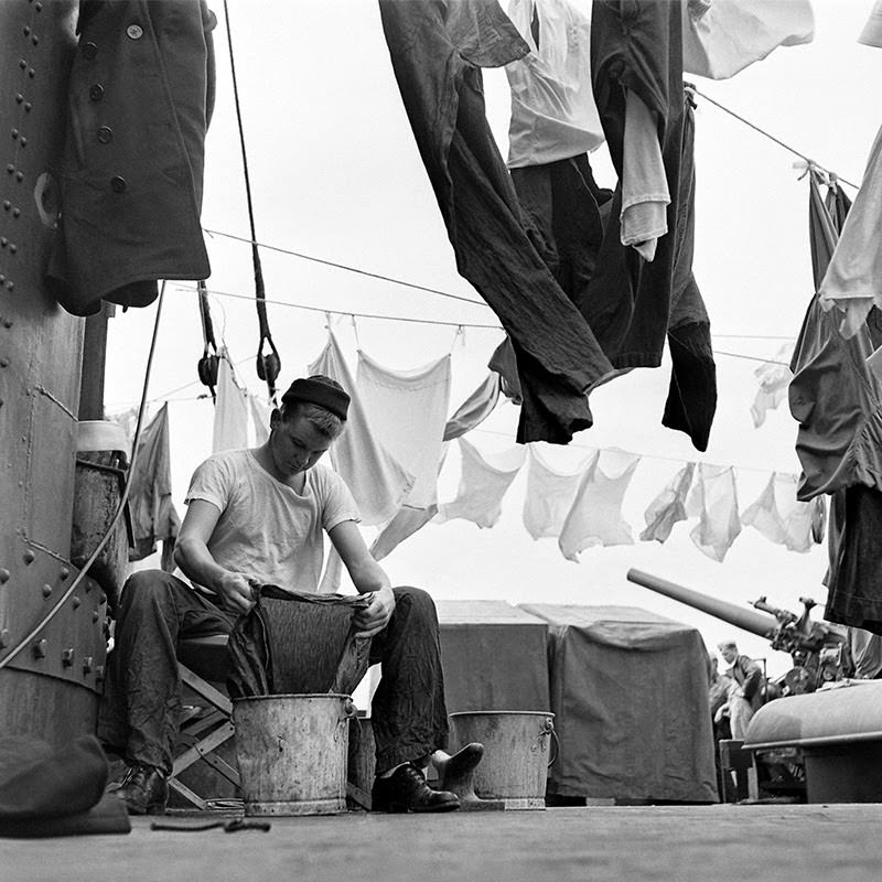 Aboard an American warship, Pearl Harbor, early 1942.