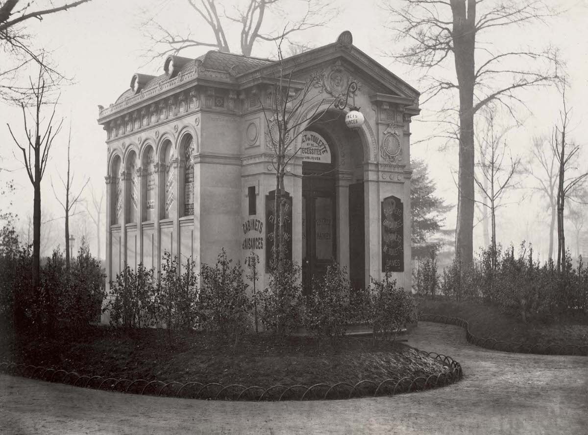 A large, elegant pissoir located at Champs-Élysées, 1874.