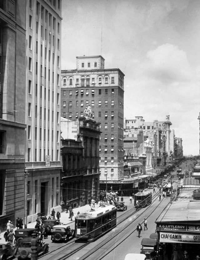 Queen Street, Brisbane looking south, October 1930
