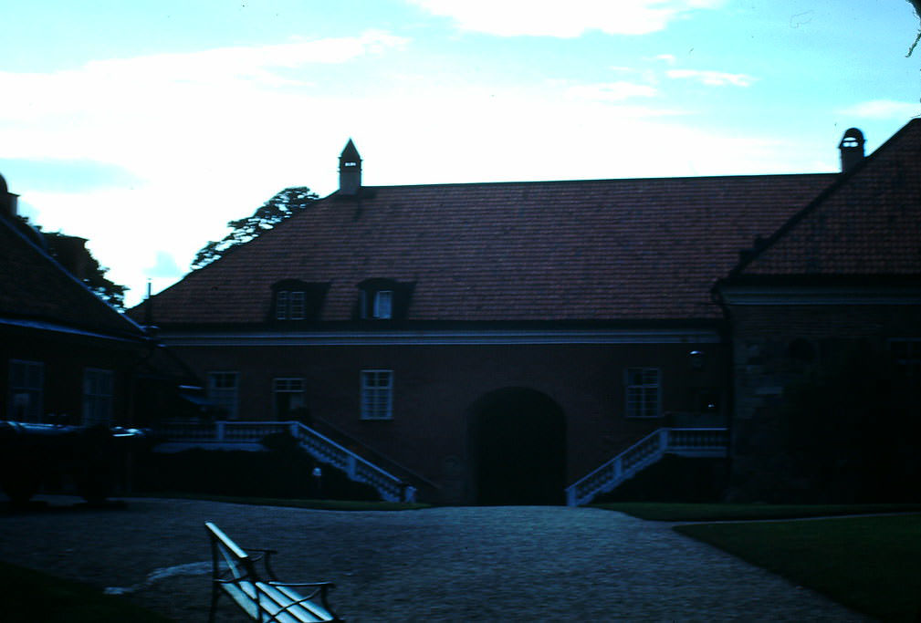 Gripshoom Castle, Courtyard, Sweden, 1949.