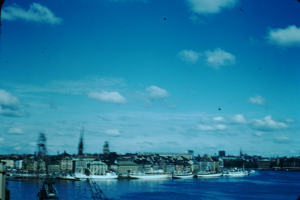 Boats in Katarinavagen, Sweden, 1949.