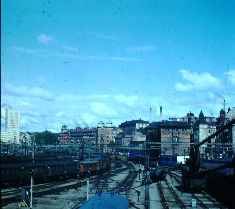 RR yard in Stockholm, Sweden, 1949.