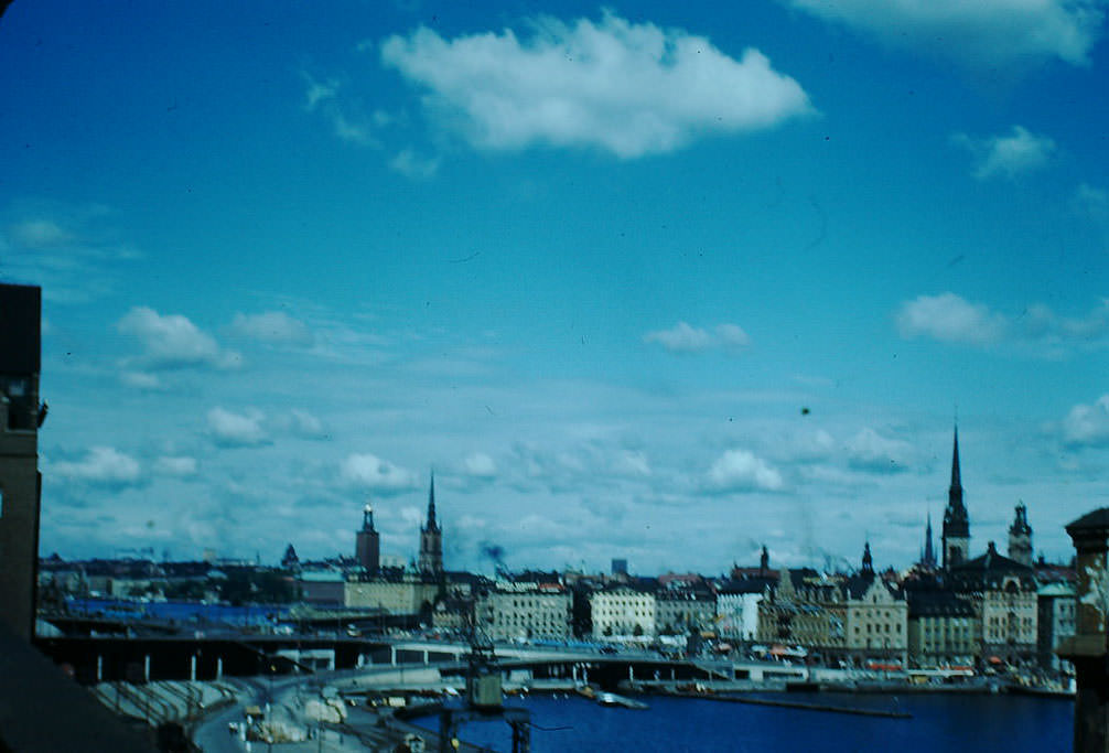Traffic Circle Stadhuset- Stockholm, Sweden, 1949.
