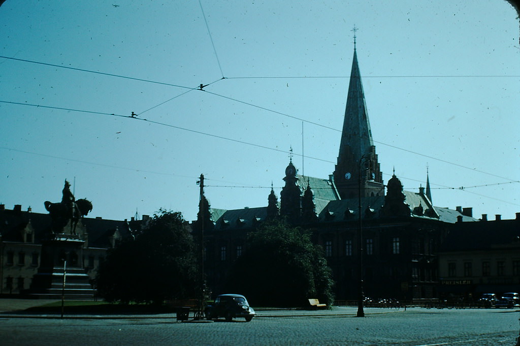 Public Square in Malmo, Sweden, 1949.