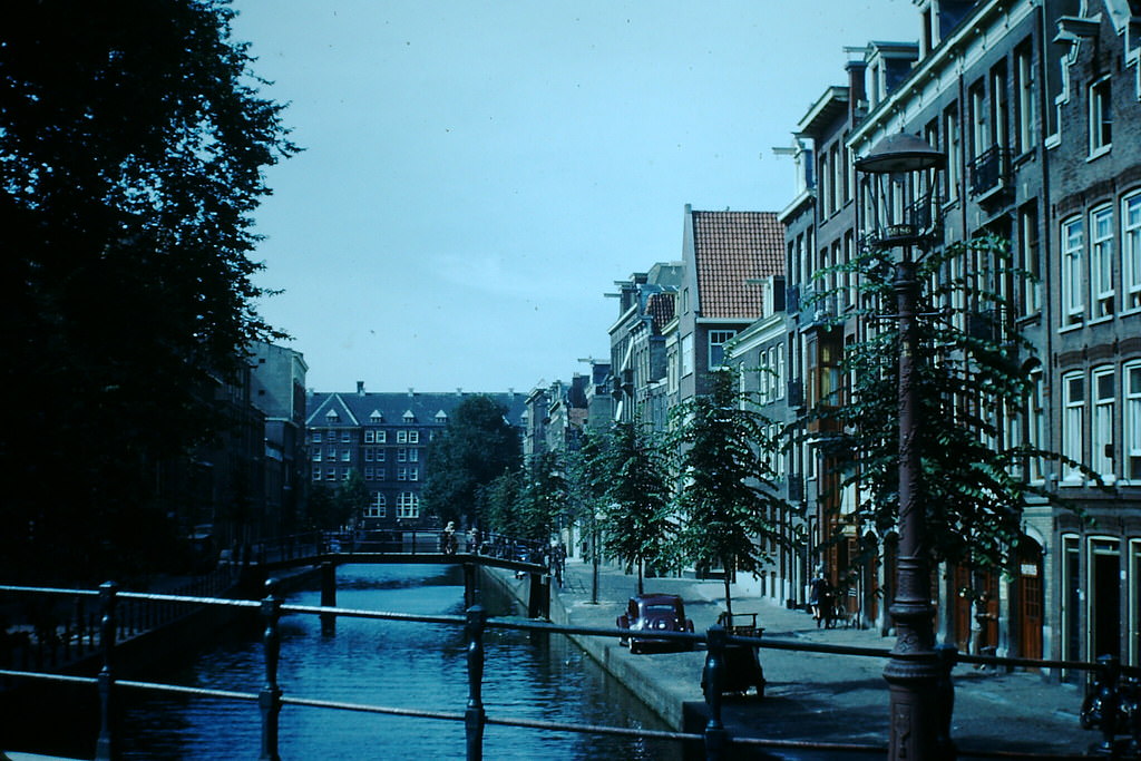 Canal Bridges in Amsterdam, the Netherlands, 1940s.