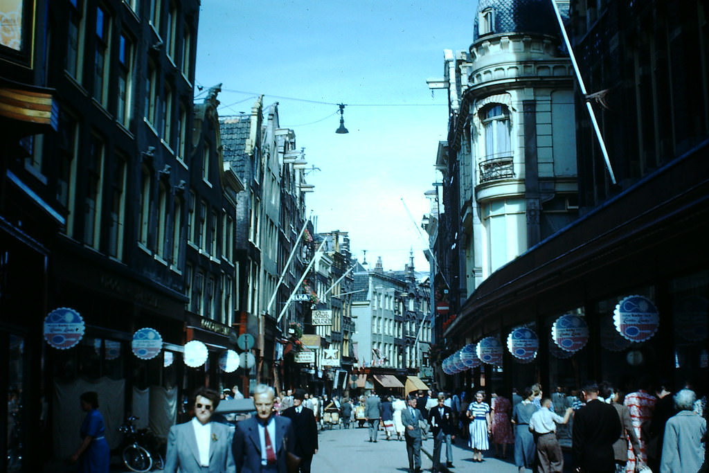 Kalverstraat, Amsterdam, the Netherlands, 1940s.