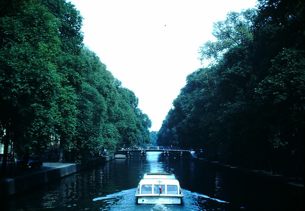 Canal Excursion in Amsterdam, the Netherlands, 1940s.